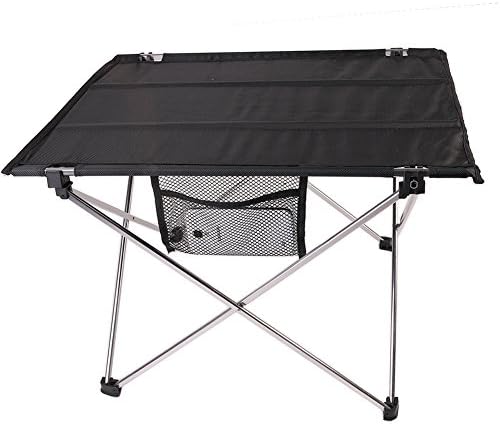 Camping Folding Table, Holidayli Double Folding Desk Fold up Steel for Patio Beach Lawn Picnic Fishing Camping Garden (Silver)