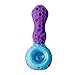 Indestructible Honeycomb Silicone Straw with Cleaner Cover and Glass Free Decor Bowl Inside (Purple/Blue)