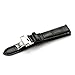 iStrap 22mm Cow Leather Watch Band Alligator Grain Padded Replacement Deployment Strap Black 22
