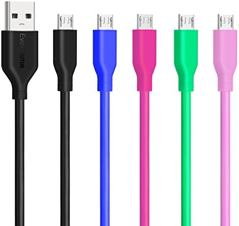 Micro USB Charger, [5-Pack] 3Ft/1M Premium PVC Hi-Speed USB to Micro USB Cable Data Sync Charger Cables For Samsung Galaxy S6/S7 Edge/Note5, LG Volt/G4 (Blue Hot Pink Black Green Pink)