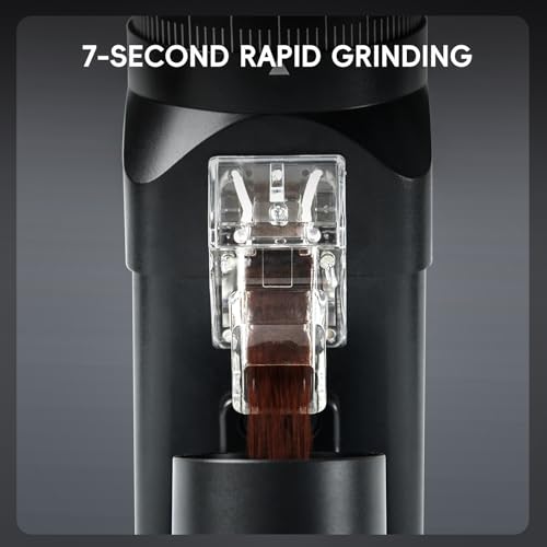 STARSEEKER E64 Electric Coffee Grinder 64MM Espresso Titanium Flat burr Stepless Fineness Adjustment Home Bean Grinder (black)