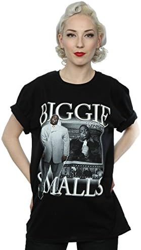 Homage Women's Notorious BIG Biggie Smalls Boyfriend Fit T-Shirt Large Black