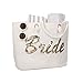ELEGANTPARK Personalized Bride Jumbo Tote Bag Gold Sequin Wedding Bridal Shower Bachelorette Gift 100% Jute with Handle and Interior Pocket