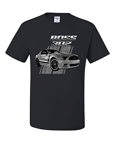 Ford Mustang Boss 302 T-Shirt 50 Years Anniversary Muscle Car Tee Shirt Black 4X-Large at Amazon