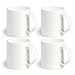 Momugs 12 oz Cup (4pcs), Plain Gloss White Ceramic Coffee Mug for Milk Tea, Set of 4
