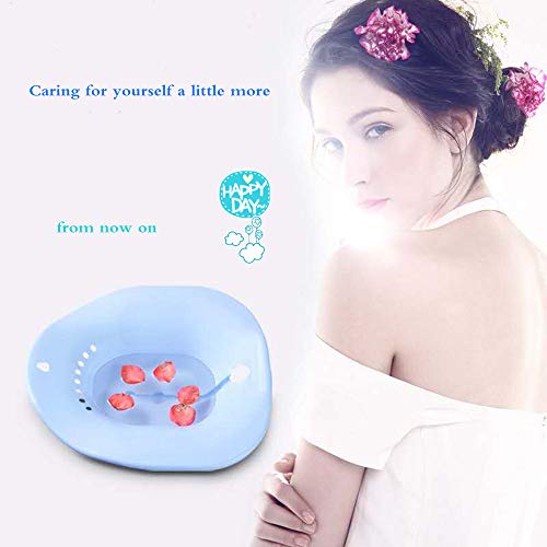 XSSG Hip Bathtub Non-Squatting Body-Cleansing Pregnant Women Special Bathtub wash Buttocks, Pelvis, Anus and intestine postoperative Care Basin (Blue) - Thumbnail 3