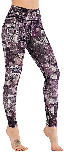 Women Printed Yoga Legging Power Flex High Waist Stretch Tummy Control Gym Yoga Pants Exercise Fitness Workout Capri