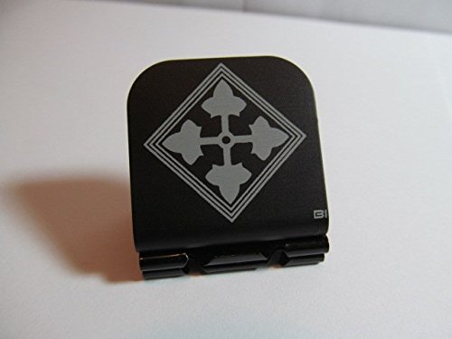 4th Infantry Division Patch Laser Etched Hat Clip Black