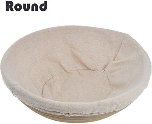 Crazyfire 8 inch Bread Proofing Baskets, Round Dough Bowl Banneton Proving Baskets for Sourdough Lame Bread Handmade Rattan Bowl + Cloth Liner