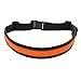 Bseen Running Belt - Reflective Waist Belt - LED Running Waist Belt USB Rechargeable Running Gear Light Weight Polyester Sport Belt Adjustable Elastic Band and Buckle for Runner (Orange)