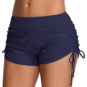 OLIPHEE Dames zwemshorts bikinibroek watersport hotpants verstelbaar koord banden zwemshorts kleurrijke kleuren