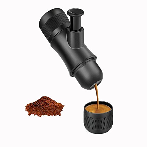 Click Here to See More Images Pressure Espresso Machine, Aramox Portable Mini Pump Manual Ground Coffee Maker for Outdoor Camping Hiking Climbing Travel Home Office
