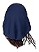 Soft Pre-tied Navy Blue Head-scarf Snood with Black & White Stripe Wrap - 093