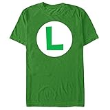 Fifth Sun Nintendo Luigi Circle Icon Mens Graphic T Shirt