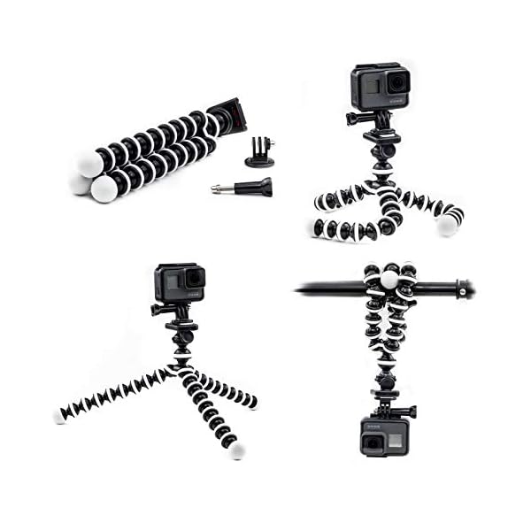 Digicharge Octopus 10'' Stativ Tripod für GoPro Hero13 Hero12 Hero Max/DJI Osmo Action 5 4 / Insta360 One/Akaso Apexcam Gookam Fitfort Garmin VIRB Apeman Camkong Action Kamera Sport-Camcorder