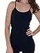 Caramel Cantina 4 Pack Juniors Long Length Basic Cami (Large, Grey/Burg/Navy/Teal)