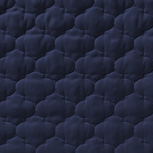 Oversized and Prewashed Comfy Bedding Lantern Ogee Quilted 3-piece Bedspread Coverlet Set (Full/Queen, Navy Blue)