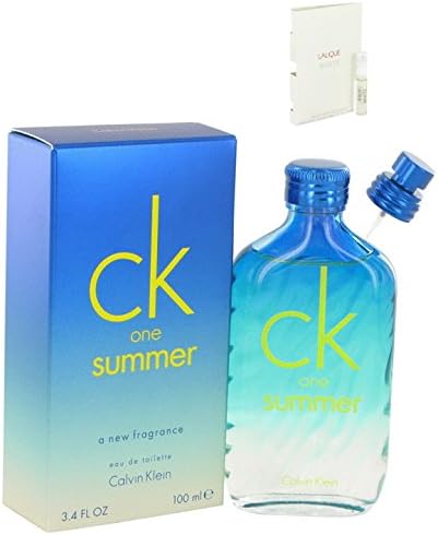 C-k One Summer 2015 Cologne For Men Eau De Toilette Spray 3.4 oz.100 ml. + Free! Sample Perfume Lalique White 0.06 oz Vial