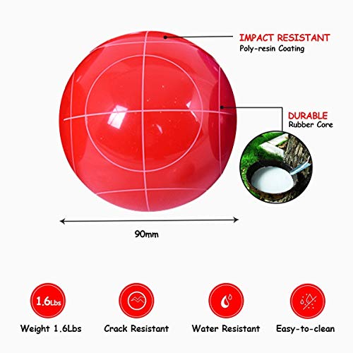 USA_BEST_SELLER Backyard Bocce Ball Set with 8 Balls Long-Lasting Strength Poly-Resin Composite