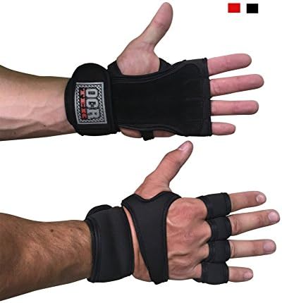 Workout Gloves With Wrist Support for Cross Training, CrossFit, Weightlifting, Pullups, Gym, Powerlifting. Best CrossFit Gloves for Grip, Pull ups Hand Protection - Adjustable Strap for Comfort