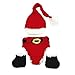Eyourhappy Handmade Knitted Crochet Photography Props Christmas Claus Outfit Hat Diaper Boots
