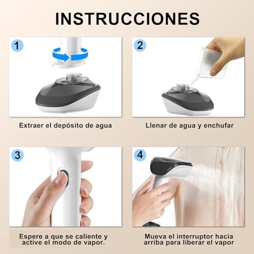 300ml Vaporizador para Ropa,2000W 2 en 1 Alta Potencia Planchas de Vapor para Ropa,Vaporizador de Mano para Planchar y Eliminar Arrugas,con Placa de Cerámica de Calentamiento Rápido Hogar y Viaje