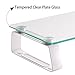 Computer Monitor Stand Riser For iMac and Accessories - Laptop Desk Organizer with Aluminium Metal Legs and Tempered Glass for Flatscreen TV, Mining Racks, Printer, Xbox One Gaming Storage - Func