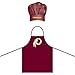Wirezoll NFL Washington Redskins Chef Hat and Apron Set, Burgundy, One Size