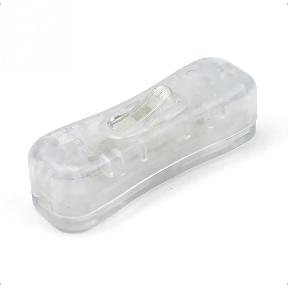 Insulating Lamp Light Switch - Inline Feed-Through Rocker 250V 2A Touch On/Off for Small Appliance or Lamp