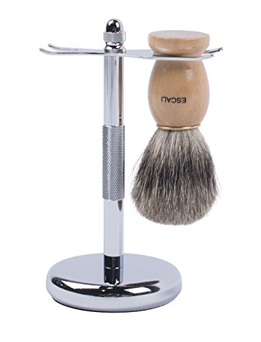 Escali 100% pure badger shaving brush and anti-slip raz…