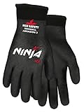 Memphis Glove N9690FCM Ninja Ice FC Nylon Back Double Layer Gloves with Full Dipped HPT Coating, Black, Medium, 1-Pair