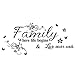 TIFENNY Hot Art Family Beautiful Flower Wall Stickers Home Words Decor Wall Sticker