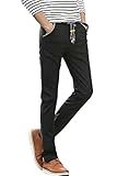 Harrms Mens Slim-Tapered Flat-Front drawstring linen Casual Pants