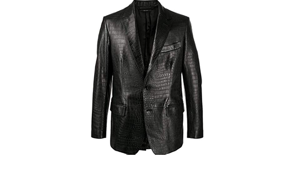 croc leather blazer