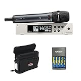 Sennheiser ew 100-845 G4-S Wireless Handheld Microphone System G: (566 to 608 MHz) with GM-1W Wireless Mobile Pack & 4-Hour Rapid Charger (4 Rechargeable Batteries)