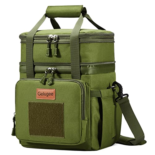Gelugee Green Tactical Lunch Box for Men, Insulated Waterproof Reusable
