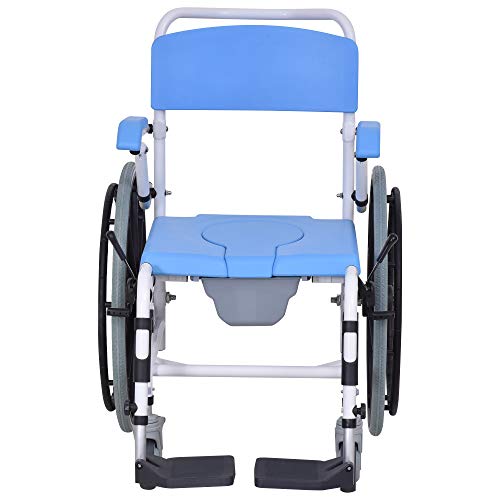 Rolling Shower Wheelchair Bath Toilet Commode Bariatric with 24