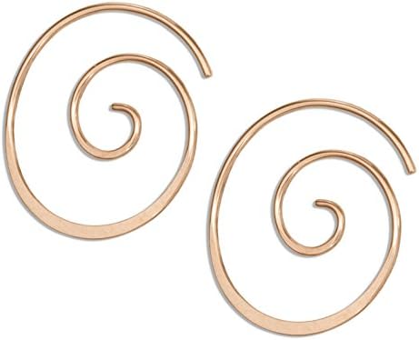 14 Karat Rose Gold Filled 22mm Curly Spiral Threader Wire Hoop Earring