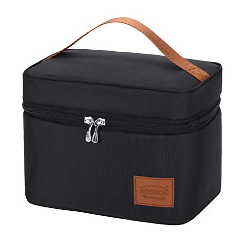 Aosbos Insulated Lunch Bag 6.5L Men Black