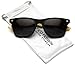 Polarized Classic Horm Rimmed Frame Sunglasses with Bamboo Wood Arms