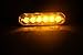 gppower Universal Super Thin 6-LED Amber 19-Flashing Mode Car Truck Warning Caution Emergency Construction Strobe Light Bar (1PC, Amber)