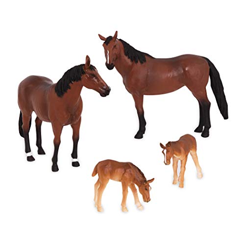 Terra by Battat - Quarter Horse Family - Miniature Toy Horse Family Figurines for Kids 3-Years-Old & Up (4 Pc)