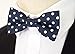 Carahere Boys Handmade Pre-Tied Classic Polka Dot Bow Ties M132 Navy Blue