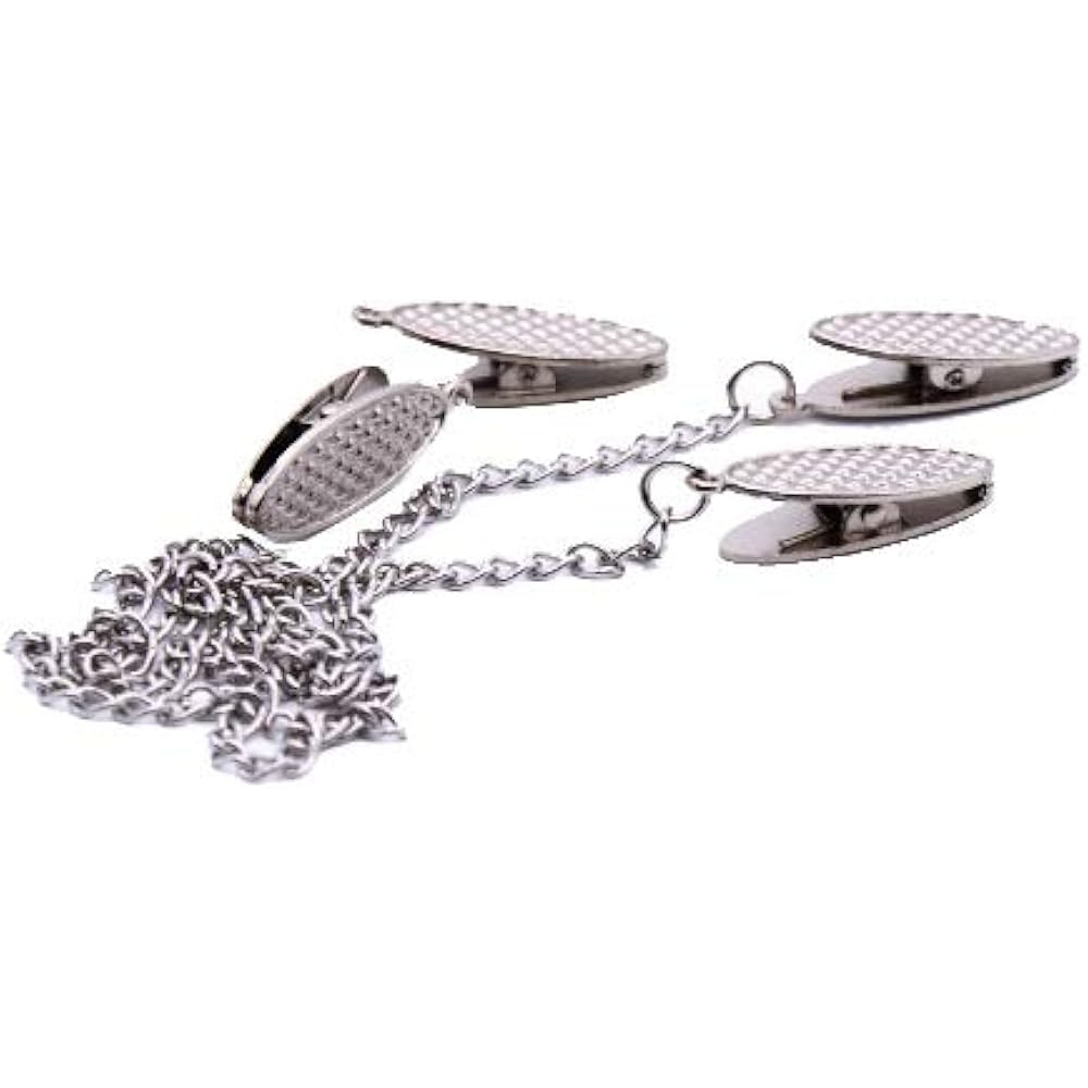 2 Pack Napkin Clips, Bib Chain, Holder For Elderly Adult Baby (Silver