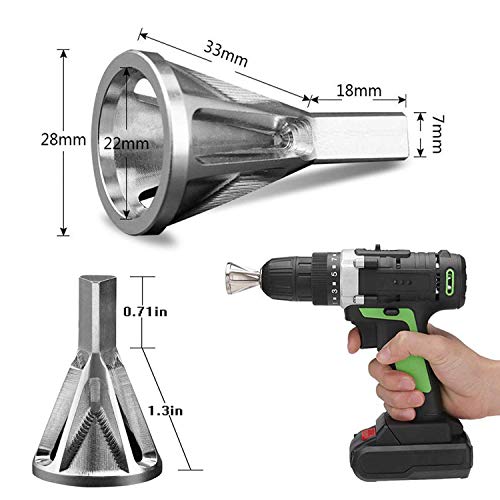 Deburring Tool for External Bevel Screws, 2 Piece Burr Remove Tool, Drill Accessories, Deburring External Bevel Tool for Metal Outside Diameter (Silver) - Thumbnail 4