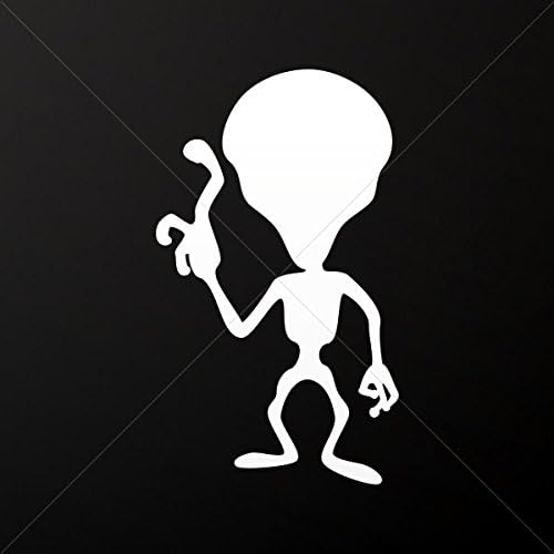 Decal Sticker Alien Figure Car Door Hobbies Waterproof Racin White (4 X 2.33 Inches)