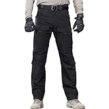 FREE SOLDIER Men's Outdoor Multi Pockets Tactical Pants Cargo Pants(Black 36W/31.5L)
