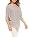 ACEVOG Women Summer Chiffon Sleeveless Blouse Crew Neck Shirt (Grey L)
