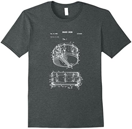 Mens Snare Drum Line Blueprint Shirt - Drummer Marching Band Tee 2XL Dark Heather