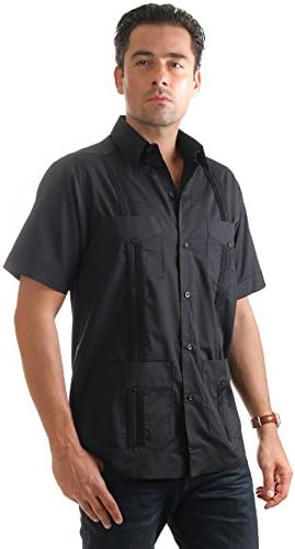 Mojito Collection Cotton Guayabera (8X, Black)
